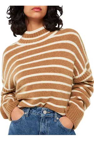 Whistles Striped Turtleneck Sweater