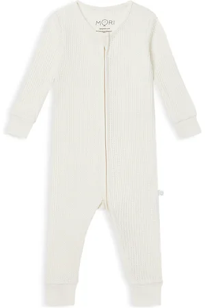Mori Unisex Waffle Knit Clever Zip Romper