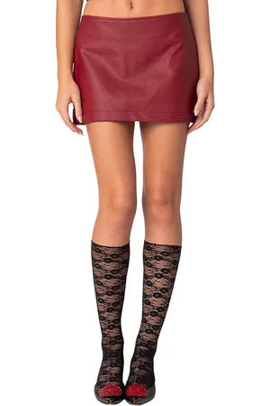 Edikted Aster Faux Leather Mini Skirt