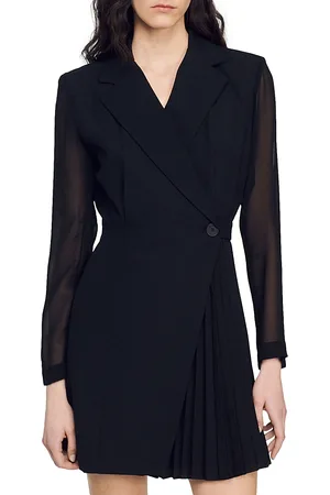 Sandro Lilela Contrast Sleeve Dress