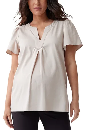 Ingrid & Isabel Maternity Short Sleeve Woven Top