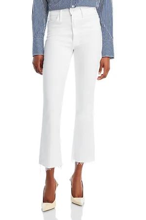 Mother The Hustler High Rise Frayed Flare Leg Ankle Jeans in