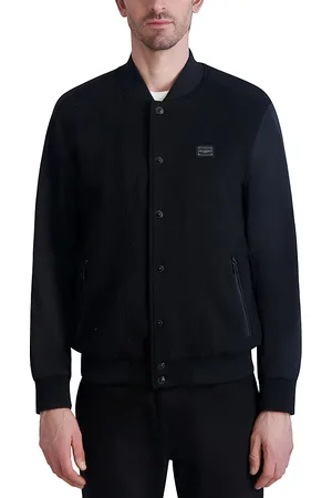 Karl Lagerfeld Textured Logo Bomber Jacket