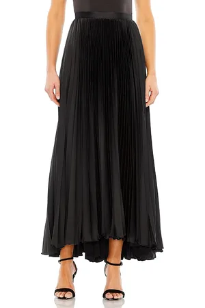 Mac Duggal Long Pleated Satin Evening Skirt