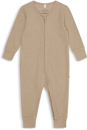 Mori Unisex Waffle Knit Clever Zip Romper