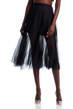 Aqua Tulle Midi Skirt