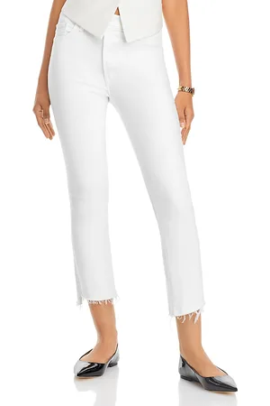 Mother The Insider High Rise Crop Step Fray Bootcut Jeans in