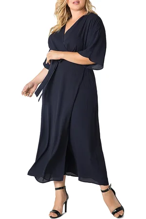 Standards & Practices Olivia Kimono-Sleeve Maxi Wrap Dress