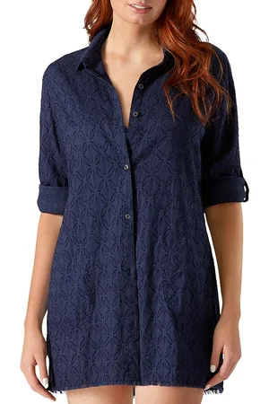 Tommy Bahama Clip Jacquard Shirt Swim Cover Up