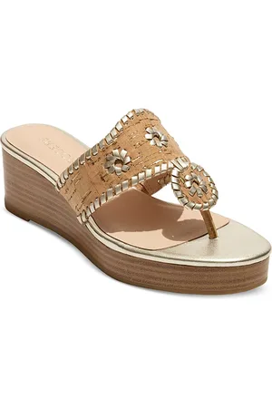 Jack Rogers Jacks Slip On Whipstitch Platform Wedge Sandals