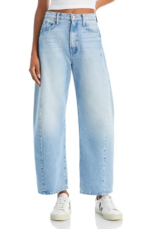 Mother The Half Pipe High Rise Ankle Wide Leg Jeans in