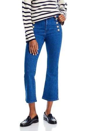 Derek Lam Robertson Cropped Flare Leg Jeans in Dark Wash