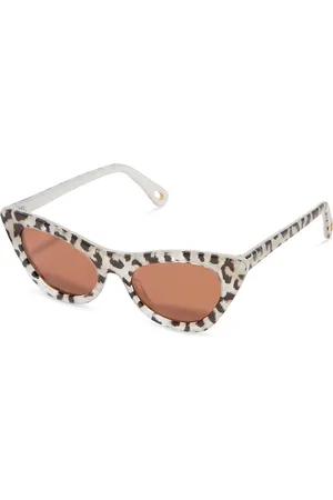 Lele Sadoughi Downtown Ivory Leopard Cat Eye Sunglasses, 55mm