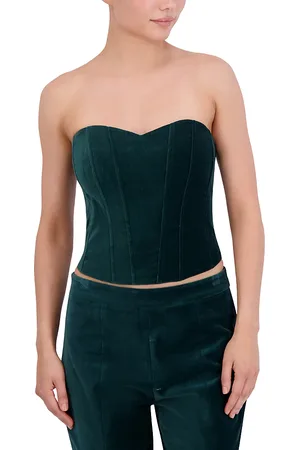BCBG Max Azria Strapless Velvet Bustier Top