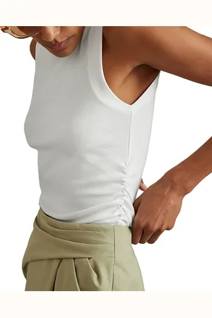 Reiss Trudy Ruched Ribbed Tank Top