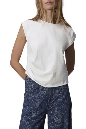 RAG&BONE Mica Ruched Sleeveless Cropped Top