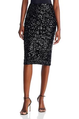 Aqua Sequin Midi Skirt