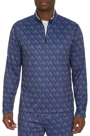 Robert Graham Iron Skull Classic Fit Quarter Zip Stand Collar Sweatshirt