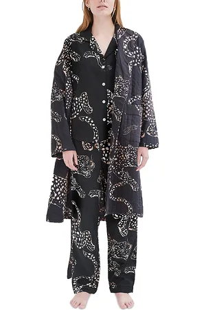 Desmond & Dempsey Jag Print Quilted Robe