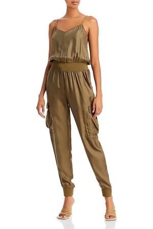 Cinq A Sept Amia Satin V-Neck Jumpsuit