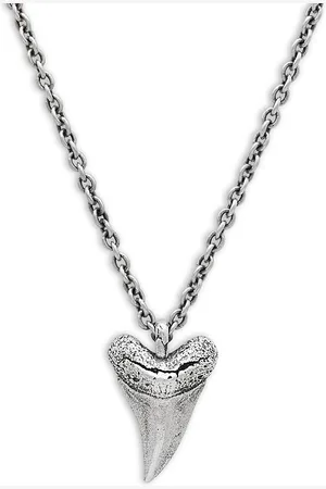 John Varvatos Artisan Sterling Shark Tooth Pendant Necklace, 24