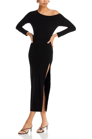 Norma Kamali Asymmetric Side Slit Midi Dress