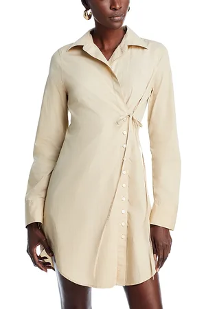 Derek Lam Cindy Cotton Long Sleeve Mini Shirt Dress