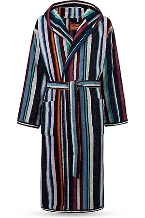 Missoni Chandler Metallic Stripe Hooded Bathrobe
