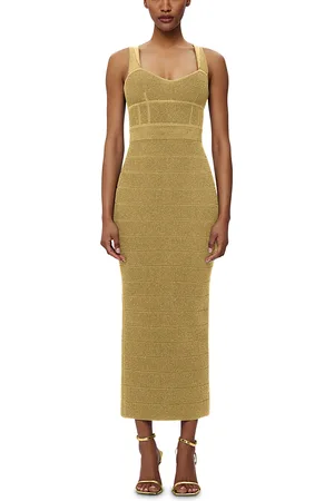 Hervé Léger Textured Lurex Sweetheart Gown