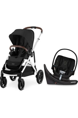 Cybex Gazelle S Single to Double Travel System Stroller + Aton G Swivel Infant Car Seat with SensorSafe