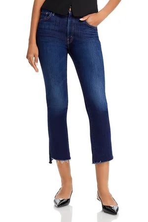 Mother The Insider High Rise Crop Step Fray Bootcut Jeans in