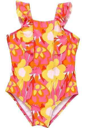 Snapper Rock Unisex Pop of Sunshine Ruffle Shoulder Swimsuit -Baby