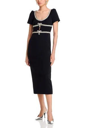 Self-Portrait Crepe Diamante Midi Dress