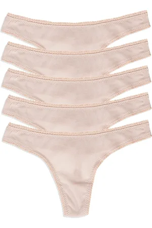 On Gossamer Mesh High Cut Thongs, Set of 5