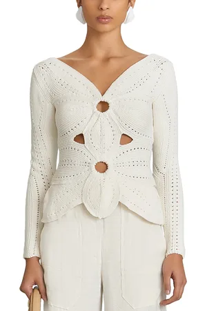 Cult Gaia Lule Crochet Cut Out Sweater