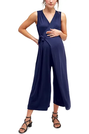 Nom Maternity Francesca Cropped Wrap Maternity Jumpsuit