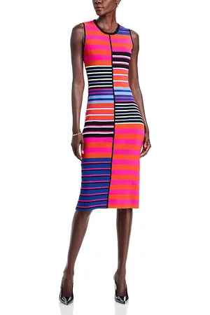 ELIE TAHARI The Selina Stripe Sweater Dress