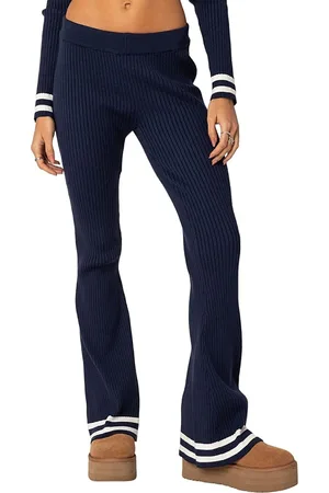 Edikted Pluto Ribbed Flared Pants