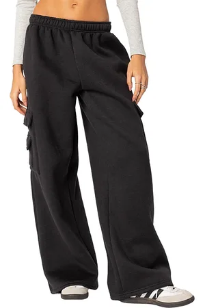 Edikted Wide Leg Cargo Sweatpants