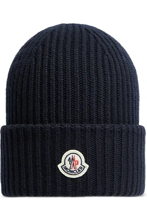 Moncler Wool & Cashmere Logo Patch Beanie