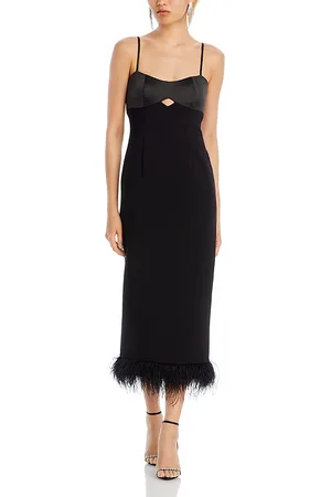LIKELY Kalani Feather Trim Midi Dress