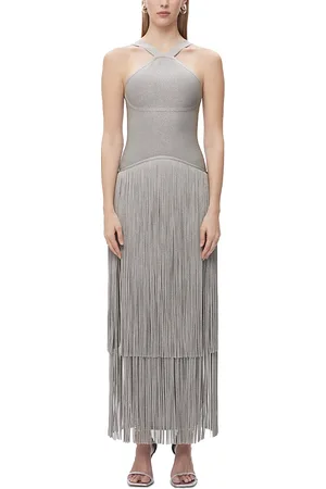 Hervé Léger Kennedy Metallic Fringe Gown
