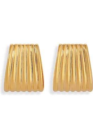 Heaven Mayhem Ribbed Drop Earrings in 18K Plated