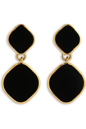 Heaven Mayhem Alma Black Velvet Drop Earrings in 18K Gold Plated