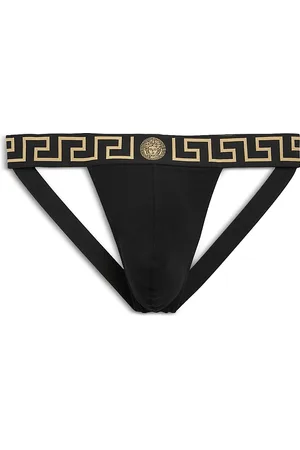 VERSACE Cotton Stretch Greca Border Jockstrap