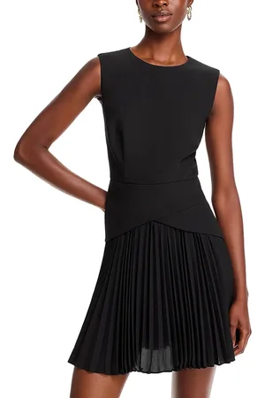 Milly Haddy Mixed Media Pleated Dress
