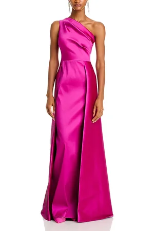 Teri Jon by Rickie Freeman Crepe One Shoulder Gown