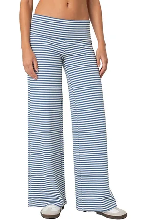 Edikted Lilah Striped Fold Over Pants