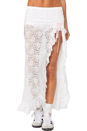 Edikted Ruffled Sheer Lace Maxi Skort
