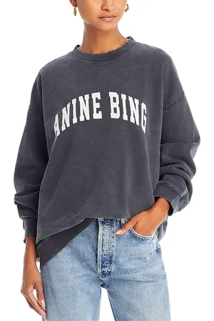 ANINE BING Tyler Cotton Logo Sweatshirt